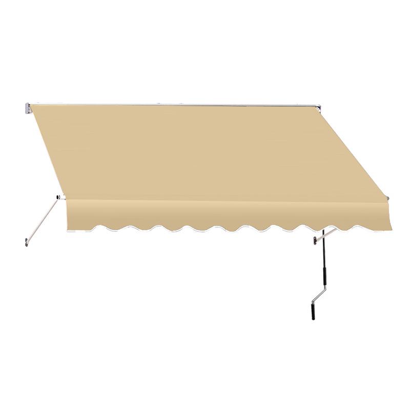 Outdoor Sunshade Awning with UV & Rain Protection - Hand-Crank Lift Roller Blind