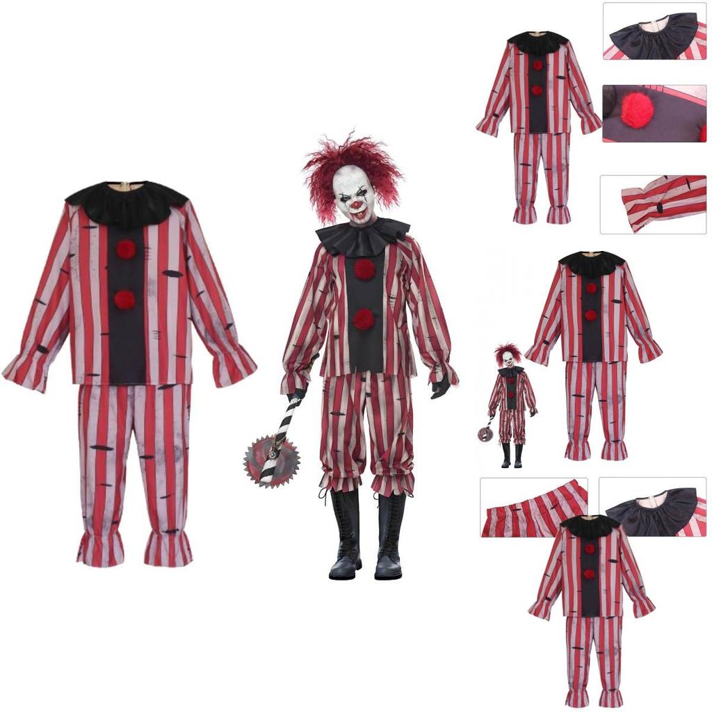 Clown Cosplay Costume For Halloween And Stage Performance With Polyester Fabric For Men And Women