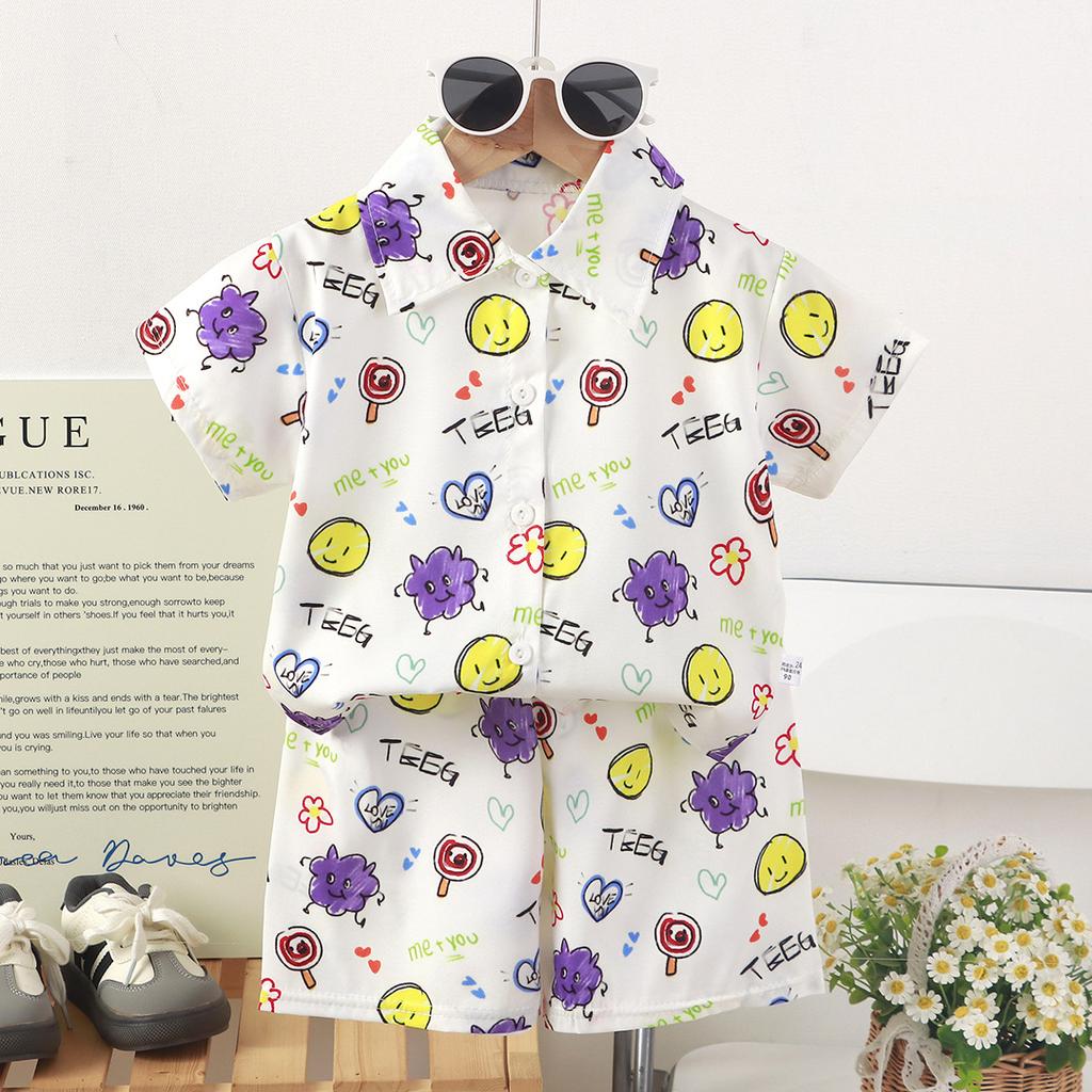 Children's Short-sleeved Short Pants And Shirt Set - Summer Boys' Casual Outfit