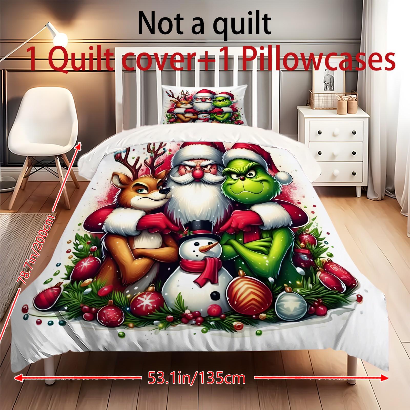 

Пододеяльник с принтом рождественских украшений. Супермягкая матовая микрофибра для двуспальной кровати. Удобный комплект с застежкой-молнией и 2 наволочками. One Size