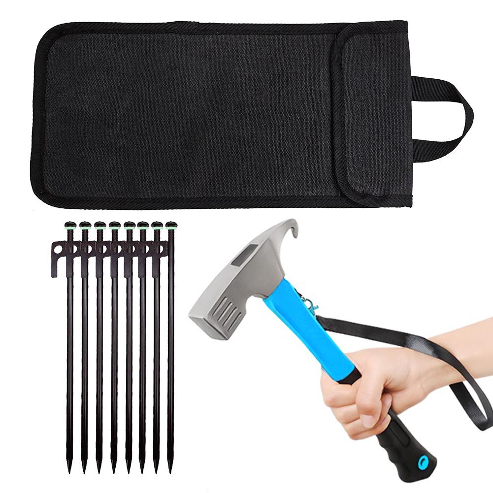 4/8Pcs Tent Stakes Forged Steel Tent Pegs Heavy Duty Ground Anchors 30cm Camping Tent Spikes with Storage Bag for Camping Picnic