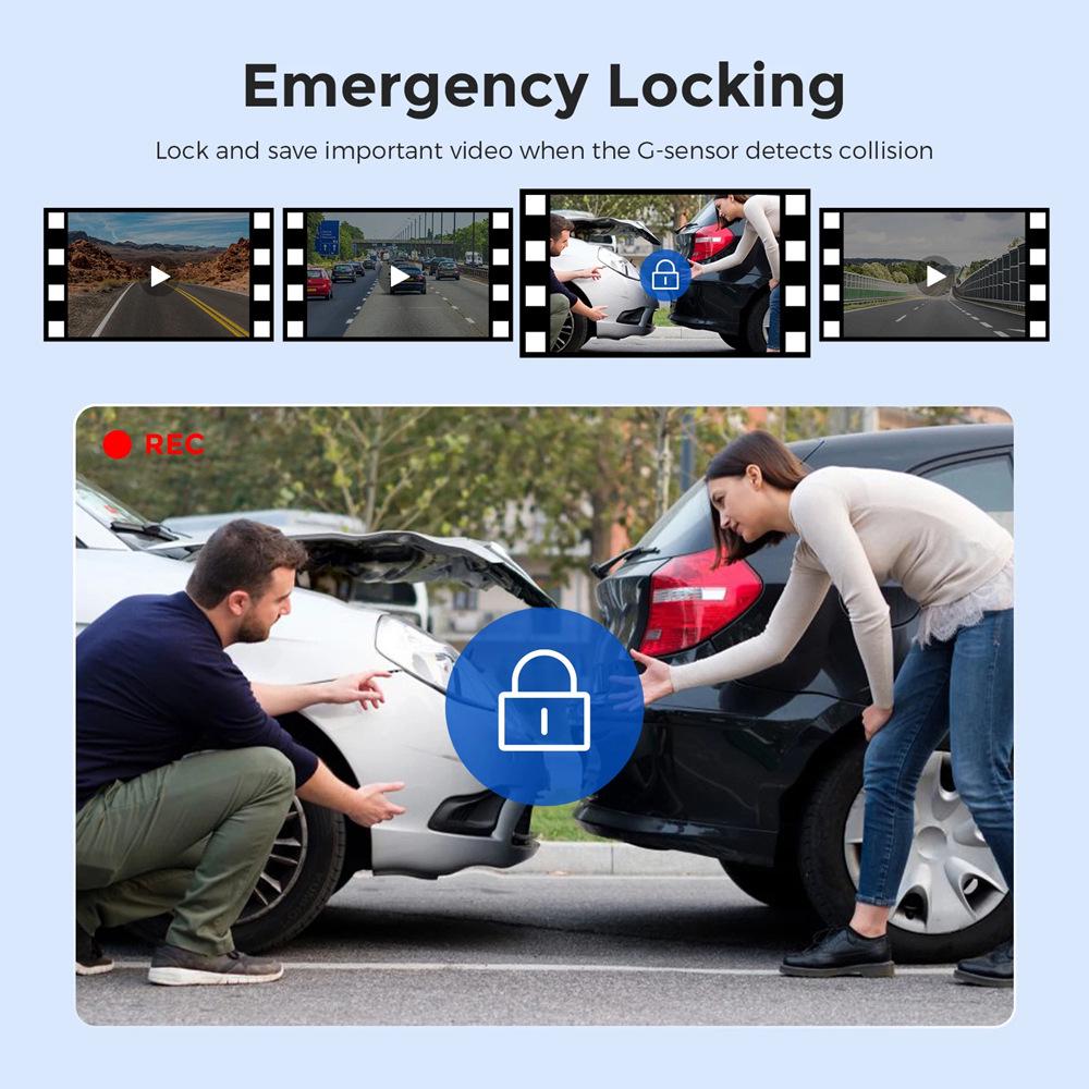 Cross-Border V22 4K HD Front & Rear Dual-Recording Dash Cam with GPS Trajectory & Mobile Connectivity