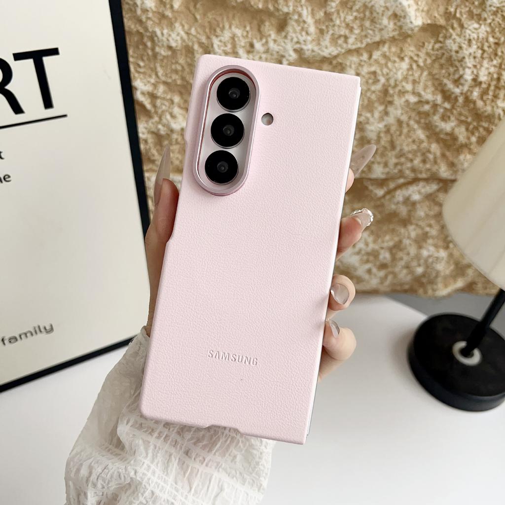 Suitable for Samsung Zfold7 Magnetic Leather Mobile Phone Case Galaxy Zfold7 Plain Leather Folding Anti Fall Protection Case