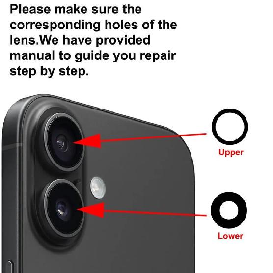 1 Set Glas für Rückkameraobjektiv für iPhone 16 16Plus 16Pro Max Reparaturteile für die Rückkamera mit 3M Klebeaufkleber & Werkzeugsets