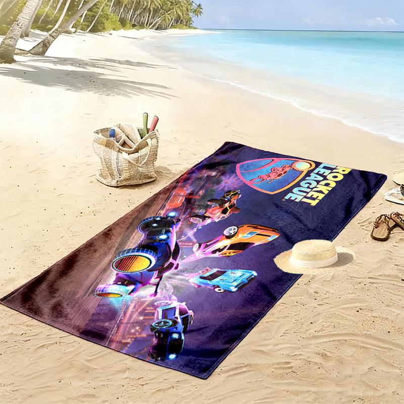 Rocket League style 2D Flat Print Beach Towel, Large Soft Quick Dry Towel for Beach Camping SwimmingXSTJ0915365