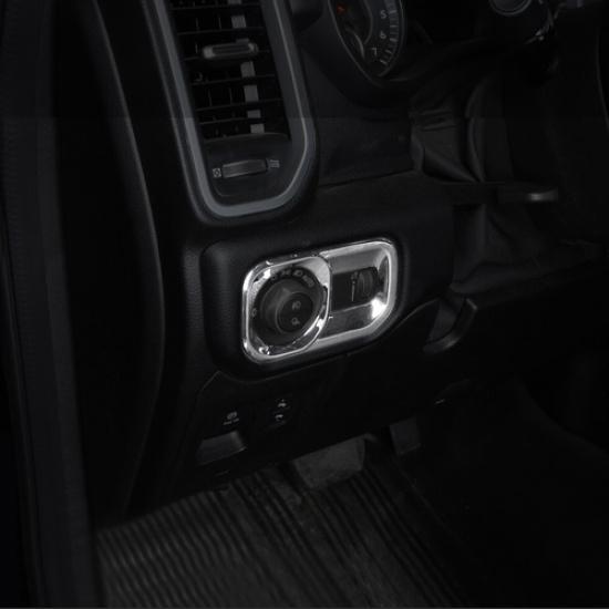 For -2025 Dodge Ram 1500/2500/3500 Chrome Headlight Switch Panel Cover Trim