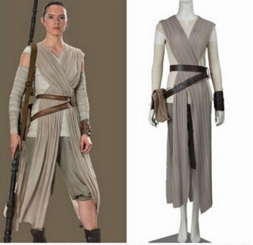 The Wars Star Force Awakens Rey Cosplay Suit With Belt Halloween Costume Party