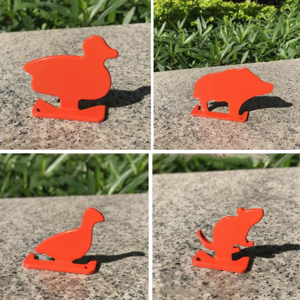 4Pcs Metal Target Practice Waterproof Knock over Stand Reset for Backyard