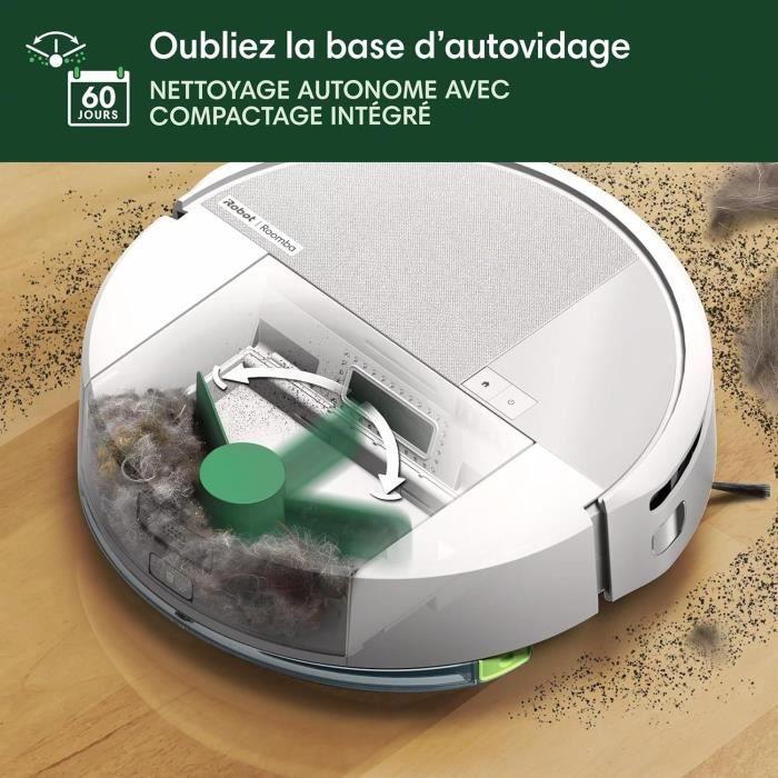 IRobot Roomba 205 DustCompactor Combo - Compacte automatiquement Les débris à l’intérieur du robot jusqu'à 60 J - Clearview LiDAR