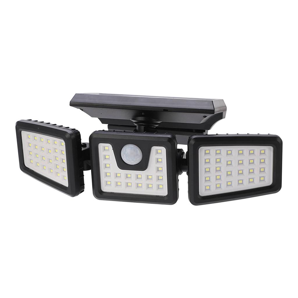 Außen Bewegungsmelderleuchte Solarbetrieben 3 Verstellbare Köpfe IP65 Wasserdicht Weitwinkel Flut