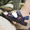 Black Men's Sandals Gladiator Leather Stylish Summer Outdoor Comfortable Mens Sandals Handmade Beach Soft Bottom Size48