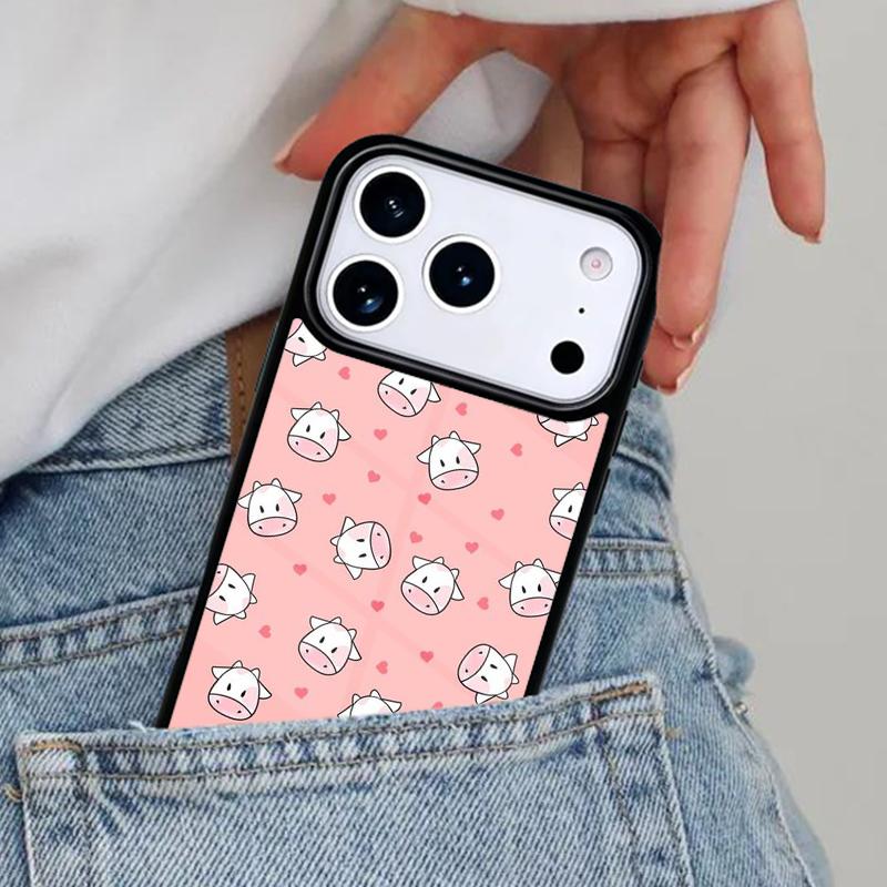 Animal Cute Cartoon Cow Phone Case for iPhone 16e 15 14 13 12 17 Pro Max Plus Air 17pro Cover Coque