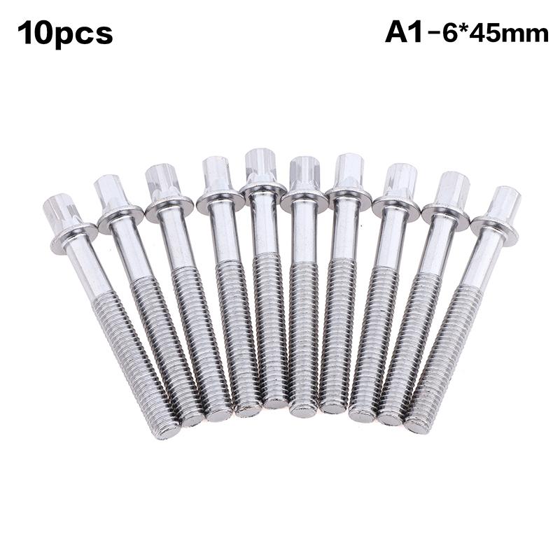 10Pcs 35/40/45/80Mm Metal Drum Tension Rods Replacement Drum Tight Screws Bolts Percussion Drum Repair Parts For Snare Bass A2