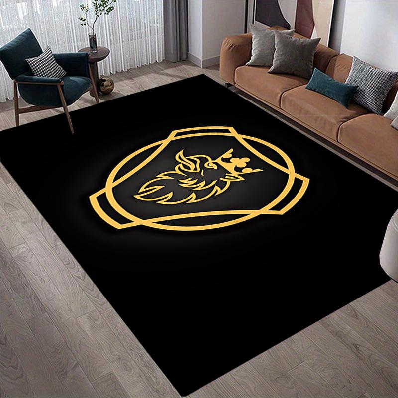 Royal Crest Style Crystal Velvet Rug, Soft Anti‑Slip Crystal Velvet Carpet for Living Room Bedroom Home Decor