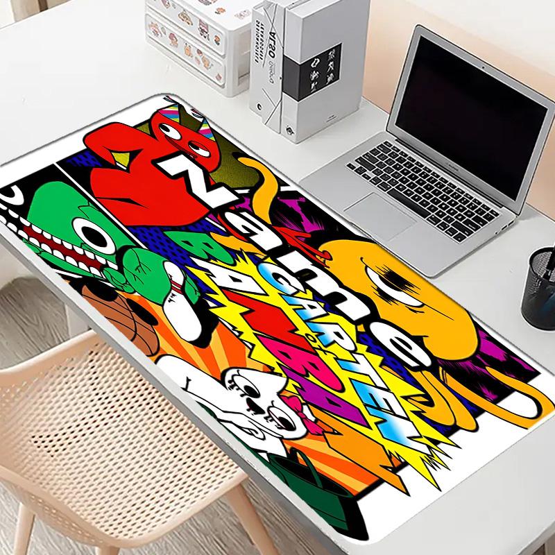 Custom Name Personalized Game Rainbow Friends Pattern Mousepad, Laptop PC Desk Mat, Decorative Desk Mat for Home Keyboard Pad Gift