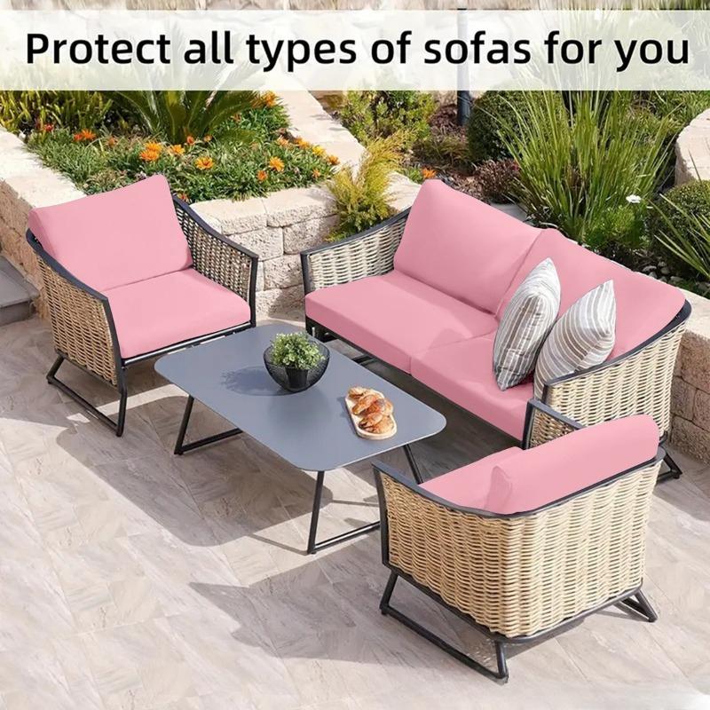 

1PC Outdoor Waterproof Sofa Cushion Cover, Dust-proof and Scratch-resistant Sofa Cushion Cover Elastic Removable Home Decor Single seat-1PC розовый