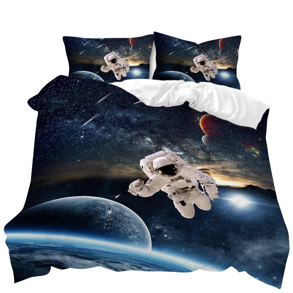 Universe Duvet Cover Set Outer Space Bedding Set Galaxy Twin Polyester Qulit Cover Solar System Planets Universe Queen King Size