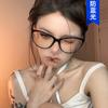 Large frame cat eye retro glasses frame anti-blue light Internet celebrity large frame glasses frame can be equipped with myopia plain flat glasses