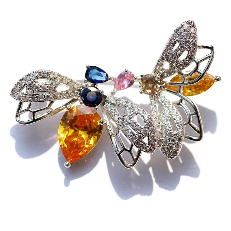 Luxury Zirconia Bee Brooch - Women s Elegant Coat Accessory