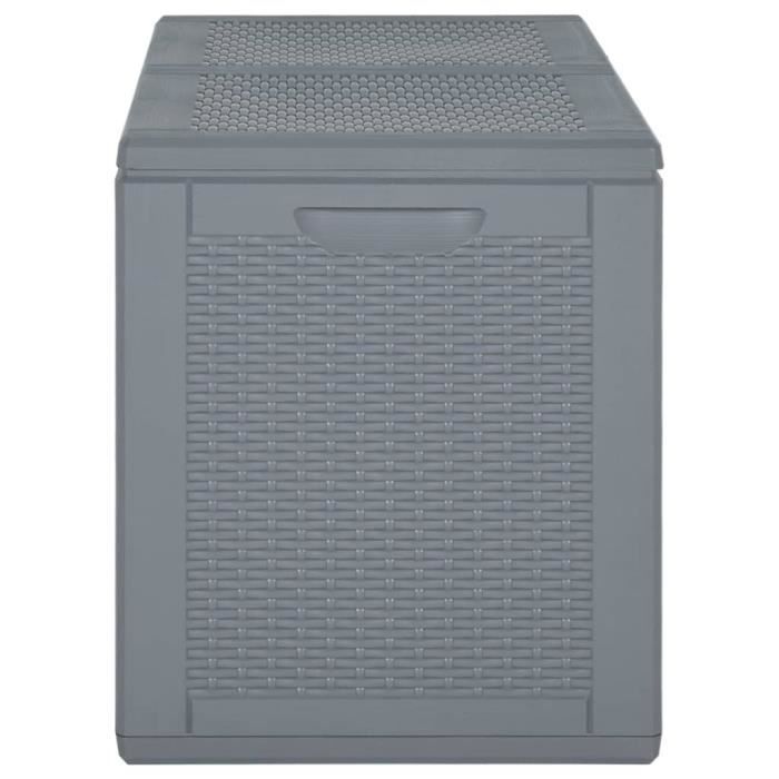 VidaXL Garden Storage Box Grey PP Rattan 180 L 364060