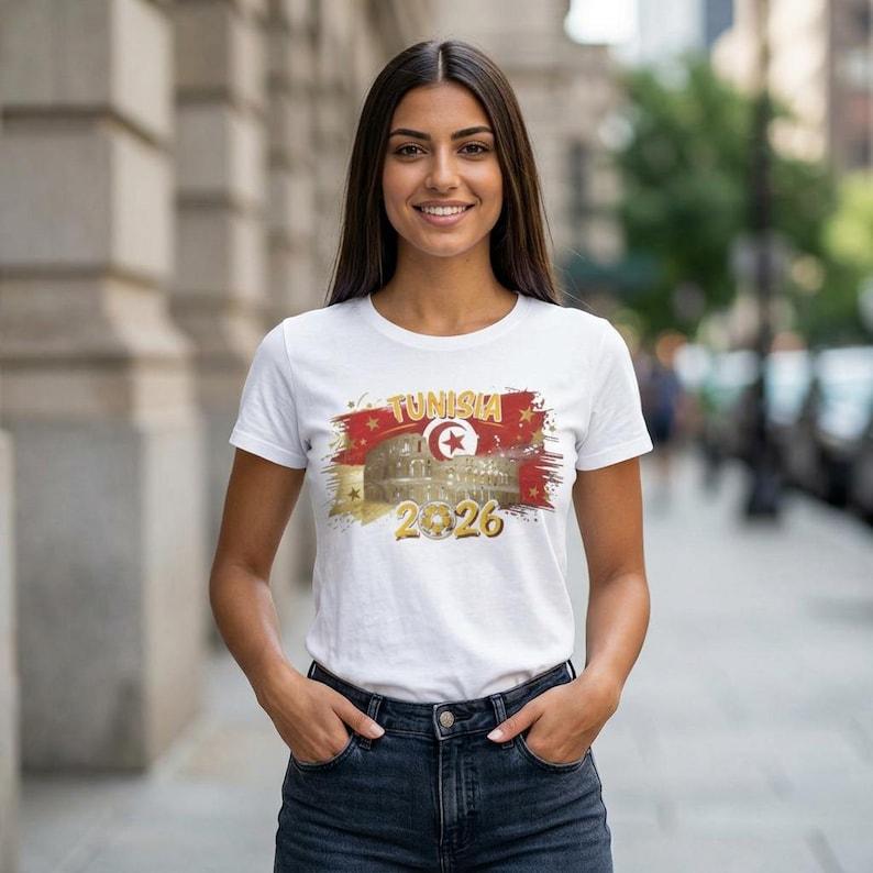 Tunisia Flag Colosseum 2026 T-Shirt | Tunisian Football 2026 Travel Tee, 2026 T-Shirt | Patriotic Soccer Fan Tee, Tunisian Pride Gift M