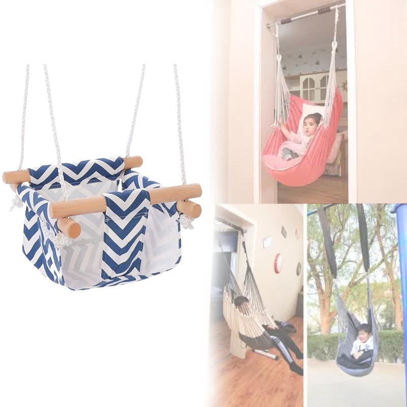 Baby Swing Indoor Outdoor With Cotton Linen Material For Toddler Development