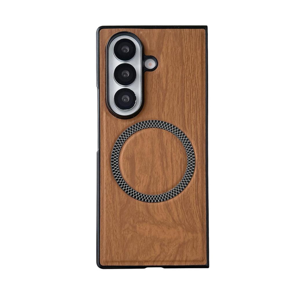 Compatible Samsung Z Fold Wood Grain Magnetic Phone Case