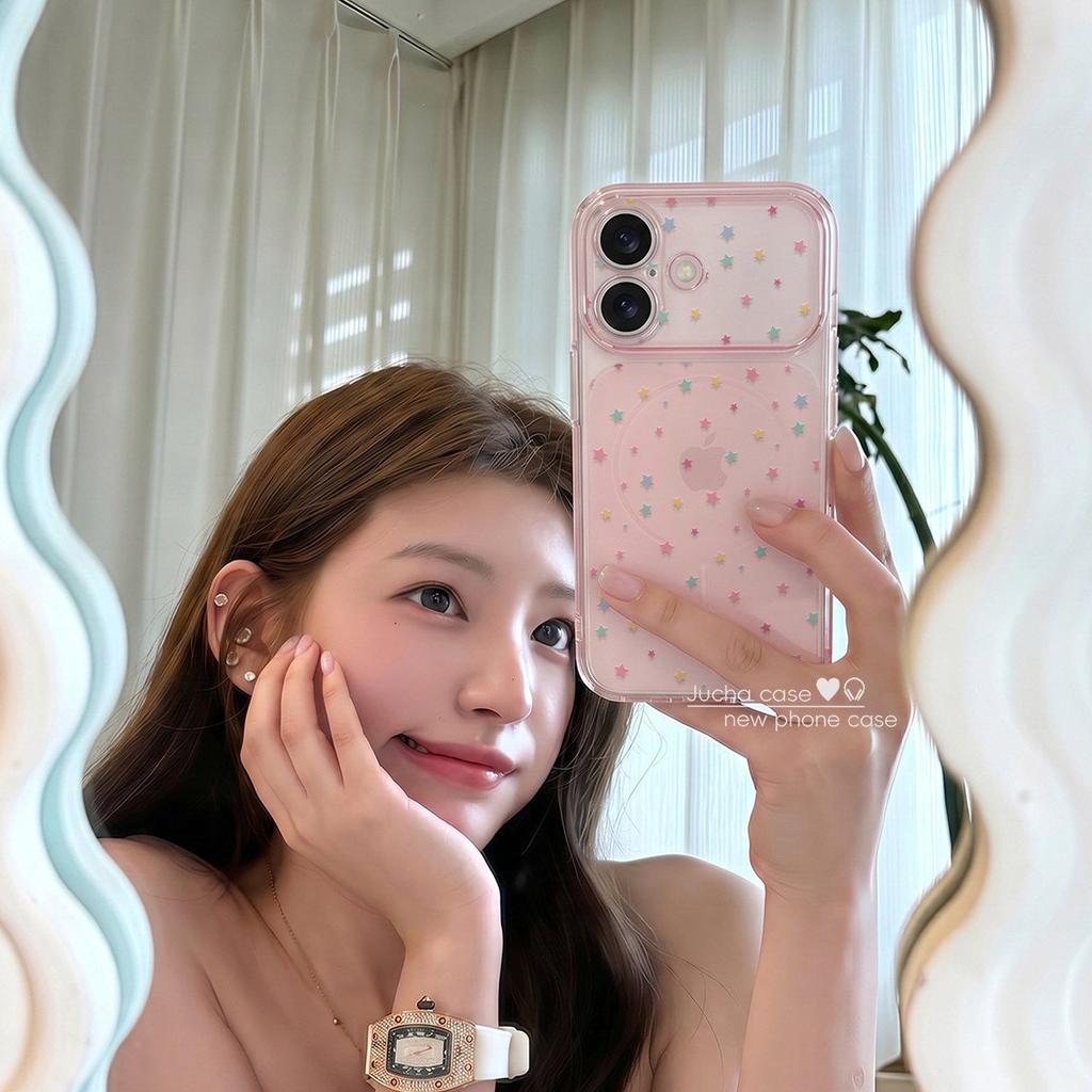 Applicable to Apple 17promax mobile phone case all-inclusive lens Korean female iPhone16 new anti-drop color stars