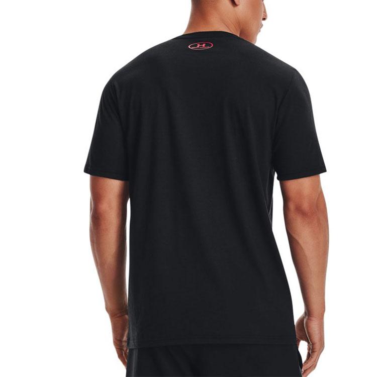 Under Armour Large Logo Print Training T-Shirt Men Tops Black 1366442-001