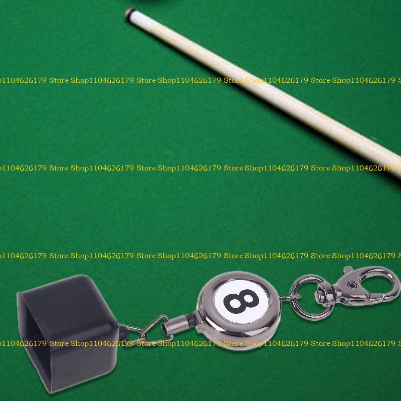 A1A2 Tragbarer Einziehbarer Billard Snooker Pool Queue Kreidehalter Zeichenschlüssel Kette