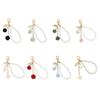 Elegant Rose Pearls Keychain Resin Flowers and Alloy Clasp Keyring Beaded Key Chain Accessories for Fashionable Women