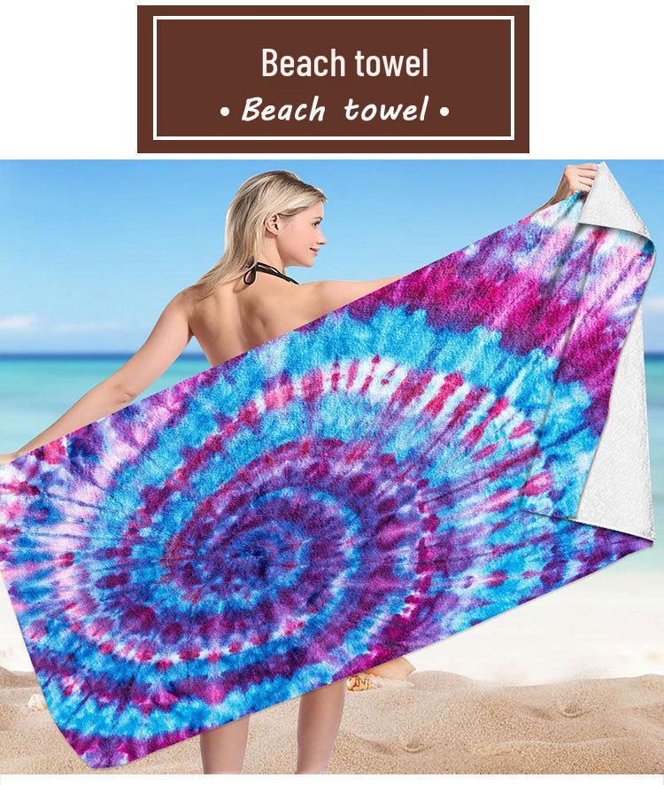 Summer Tropical Ultra-fine Fiber Beach Towel with Sun Protection