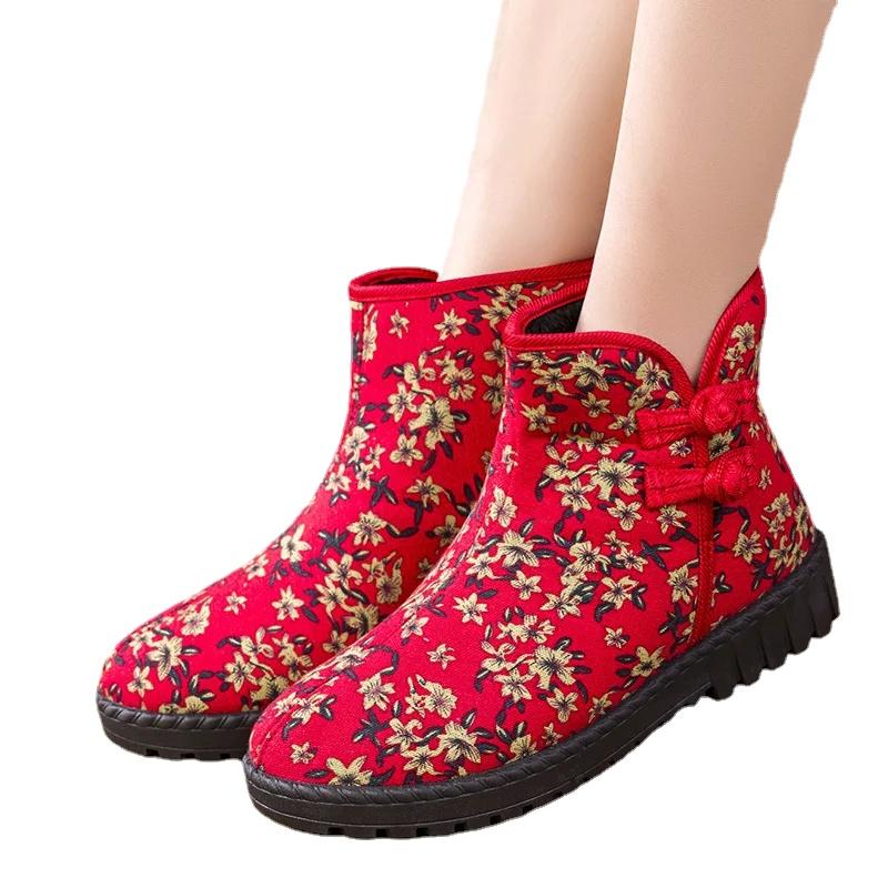 Internet Celebrity Snow Boots Winter Plush Warm Anti Slip Comfortable Short Boots Outdoor Street Flat Casual Shoes 2024