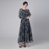 2025 Women's Plus Size Evening Banquet Dress - Slimming, Elegant, and Versatile Printed Design