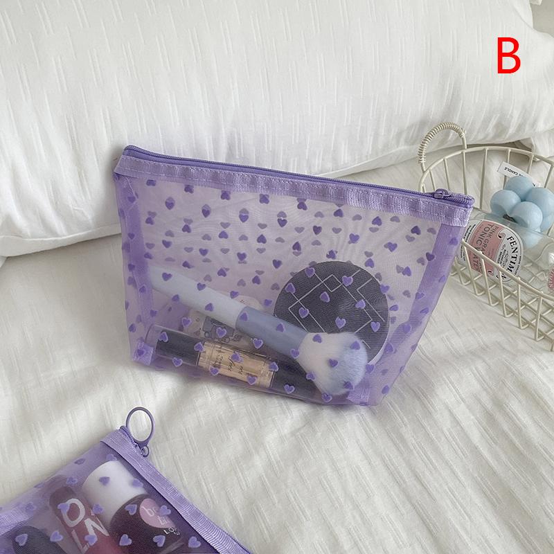 

Сетчатая косметичка Портативная Heart Wave Point Love Большая вместимость Дорожный органайзер для девочек, сумка для путешествий в отпуске, для хранения мелких предметов