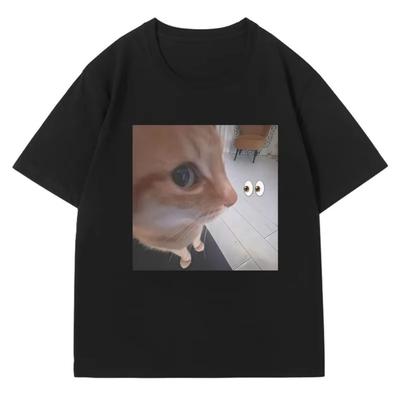 Silly Cat Meme T-Shirt Funny Graphic Tee for Cat Lovers Cute Humor Gift Clothes Fashion Hip Hop Oversized T-shirts Men Women