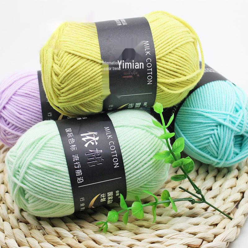 Fir de Bumbac Pieptănat cu 4 Fire pentru Căciulă și Fular Tricotate Manual pentru Bebeluși