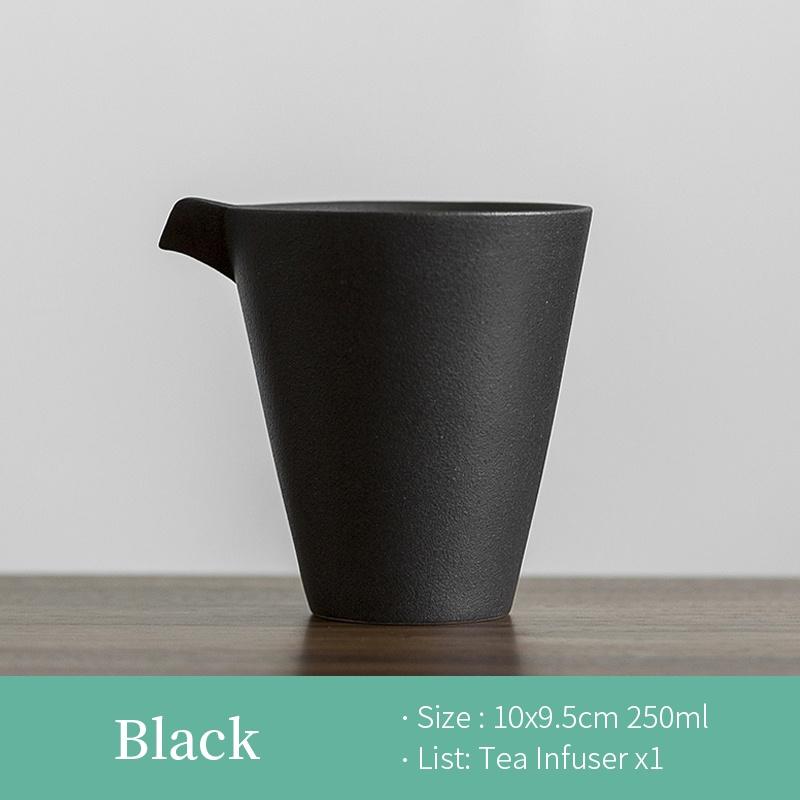 

250 мл Керамическая чаша справедливости Черная глина Чайная чаша Хайюнь Креативный разделитель для чая чёрный