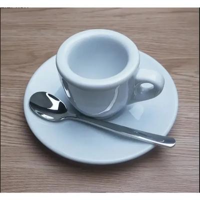 Espressotasse Verdickte Keramiktassen Weiße Kaffeetasse mit Löffel und Untertasse Büro Nachmittagstassen Milchbecher Teetasse Trinkgeschirr