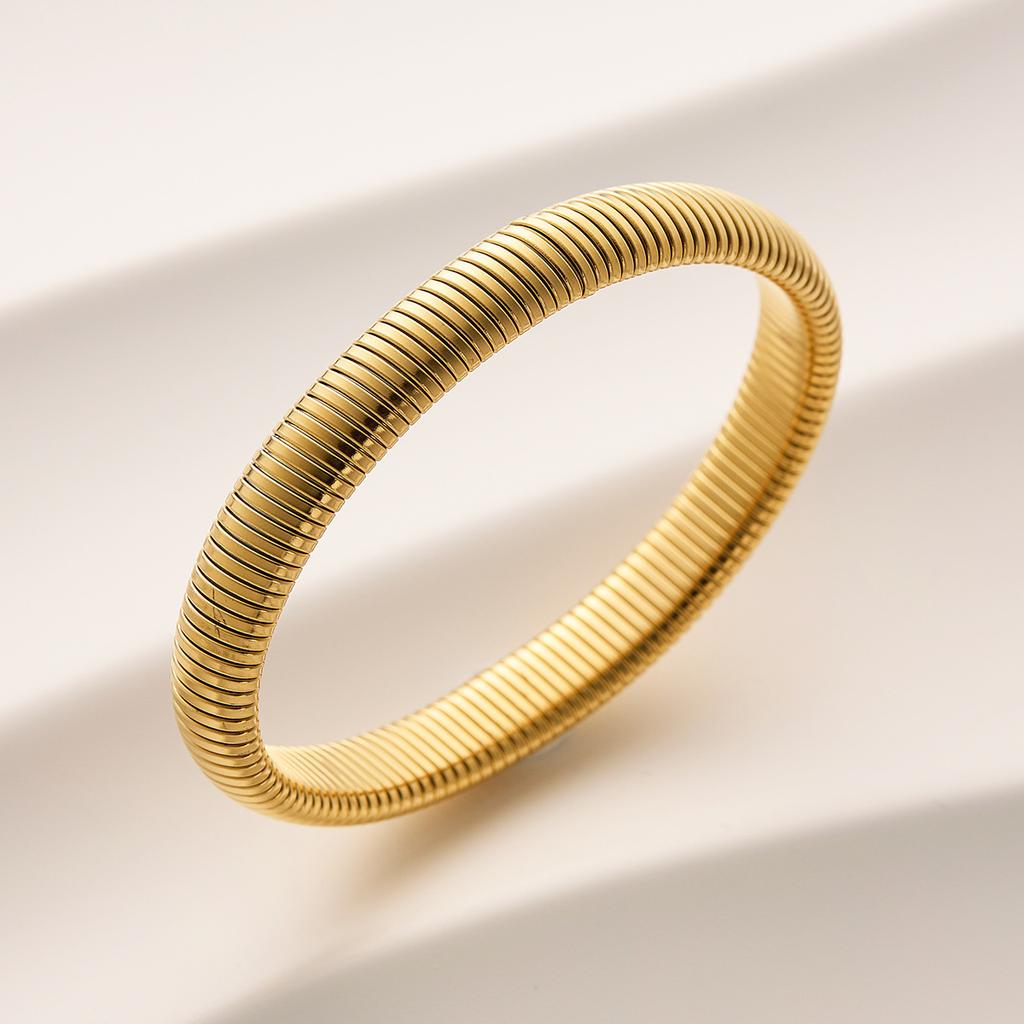 New European and Titanium Steel Bracelet for Women Niche Design Titanium Steel Elastic Spring Elasticity