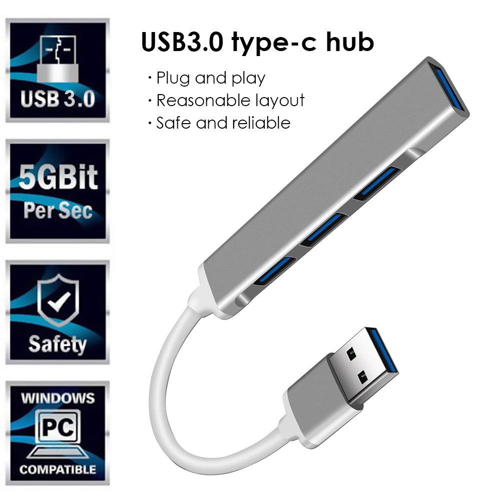 

USB C HUB USB 3.0 Type-C Адаптер-концентратор 5 Гбит/с Мульти 4-портовый разветвитель для ПК Компьютерные аксессуары