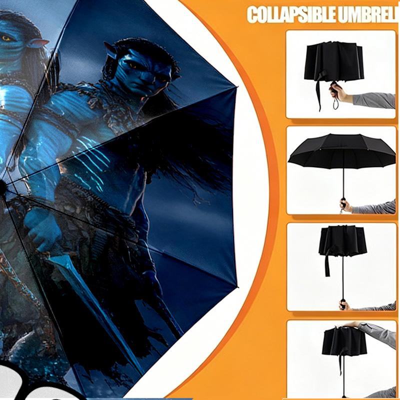 Custom Name Personalized Avatar Print Umbrella, Auto Open Close, 8‑Rib Sturdy Frame, Commute Camping Hiking Use, Birthday Gift