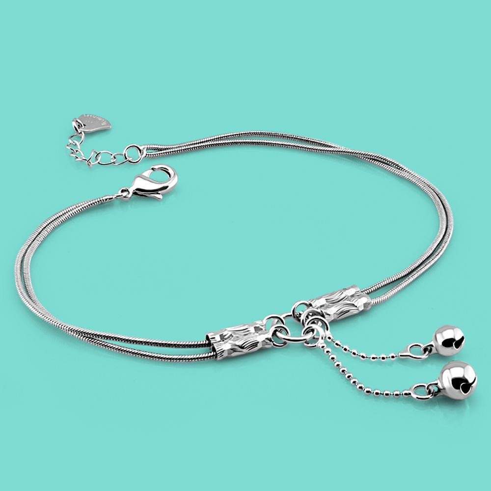 Bracciale Donna A Doppio Strato In Argento 925 | Gioiello Minimalista Chandler | Catena Sottile 16+3,5 Cm