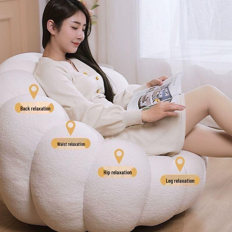 Pumpkin Style Cream Recliner: Comfy Single Sofa for Small Apartments