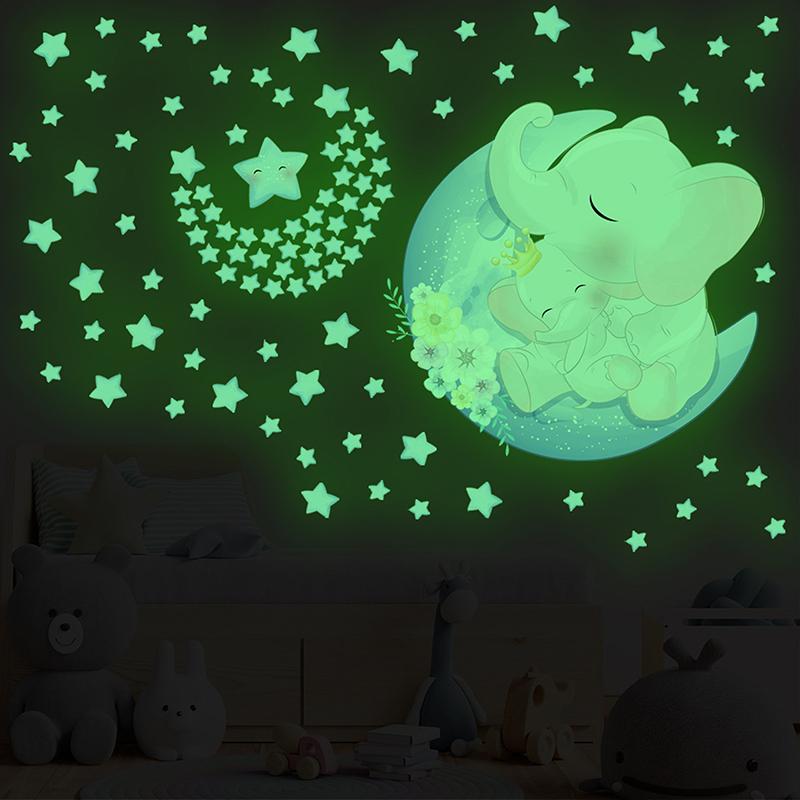 Night -Ray Animal Star Wall Sticker Background Wall Decoration Diy Fluorescent Stickers