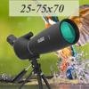 25-75X70 Zoom Tubkikare Med Stativ Lång Räckvidd Målskytte Fågelskådning Monokulärt Teleskop HD Optiskt Glas FMC Lins