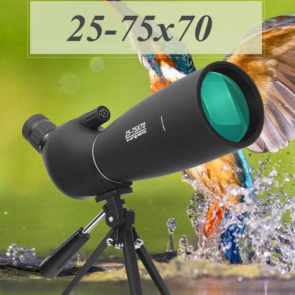 25-75X70 Zoom Tubkikare Med Stativ Lång Räckvidd Målskytte Fågelskådning Monokulärt Teleskop HD Optiskt Glas FMC Lins