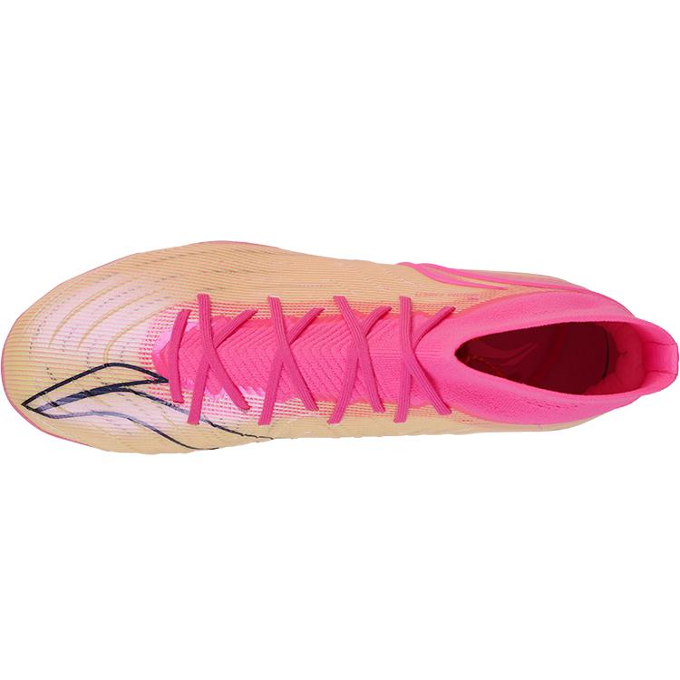 Li Ning Soccer Shoes Men's High Top Pink Color YSFU033-6
