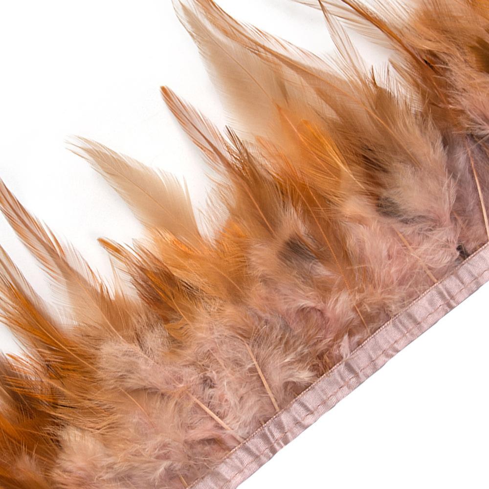 1 Meter Colorful Chicken Feather Tassel Decorated On Tape Chicken Feather With Sewing Fly Dress Lace Decoration