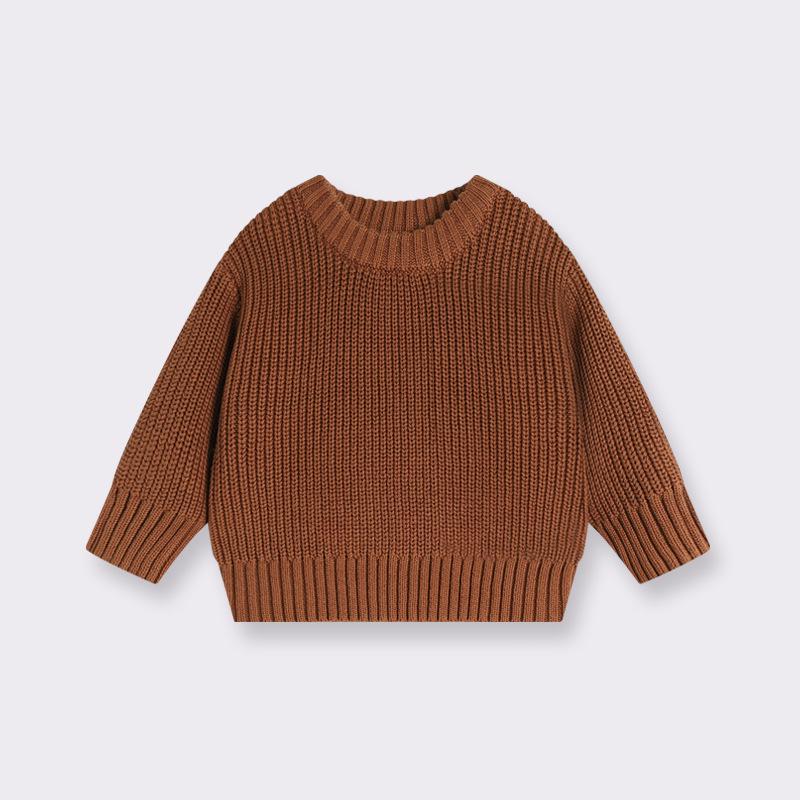 Infant Crew Neck Knit Sweater for Boys & Girls - Toddler Wool Pullover for All Seasons